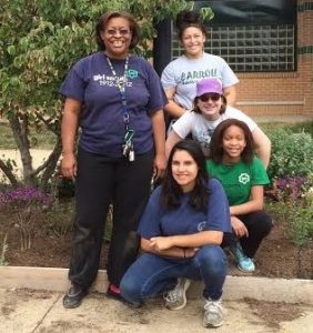 Pictured are Girl Scouts Katalina Martinez (standing), Grace D'Eustachio, Amira Smith and Athena Jones alongside their troop leader Shazada Kashif at the Public Lands Day in Greenbelt.